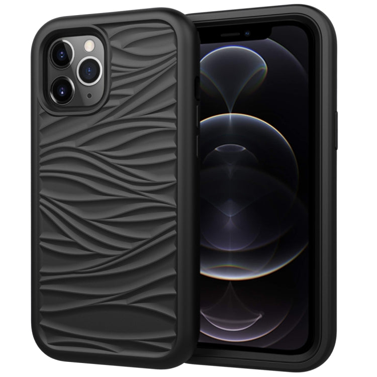 Per iPhone 12 Pro / 12 Max Wave Pattern 3 in 1 Custodia protettiva antiurto in silicone + PC, For iPhone 12 / 12 Pro