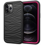 Per iPhone 12 Pro / 12 Max Wave Pattern 3 in 1 Custodia protettiva antiurto in silicone + PC, For iPhone 12 / 12 Pro