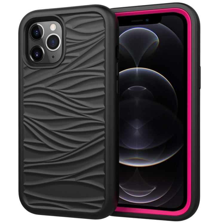 Per iPhone 12 Pro / 12 Max Wave Pattern 3 in 1 Custodia protettiva antiurto in silicone + PC, For iPhone 12 / 12 Pro