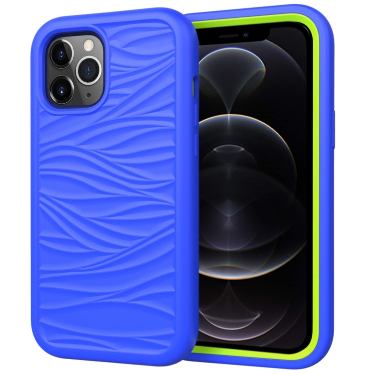 Per iPhone 12 Pro / 12 Max Wave Pattern 3 in 1 Custodia protettiva antiurto in silicone + PC, For iPhone 12 / 12 Pro