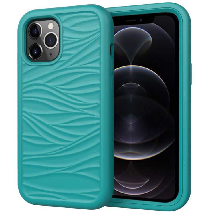 Per iPhone 12 Pro / 12 Max Wave Pattern 3 in 1 Custodia protettiva antiurto in silicone + PC, For iPhone 12 / 12 Pro