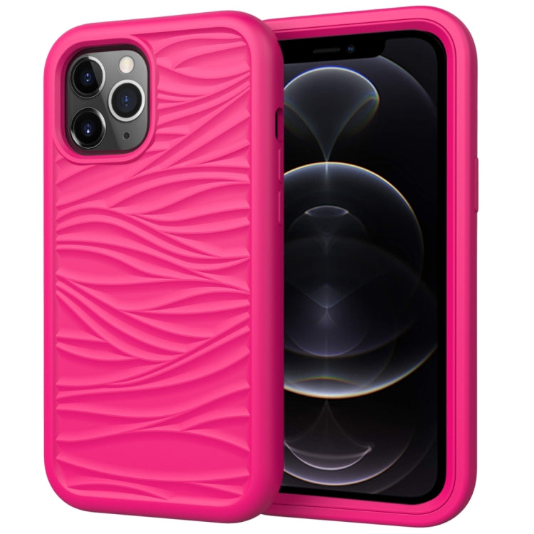 Per iPhone 12 Pro / 12 Max Wave Pattern 3 in 1 Custodia protettiva antiurto in silicone + PC, For iPhone 12 / 12 Pro