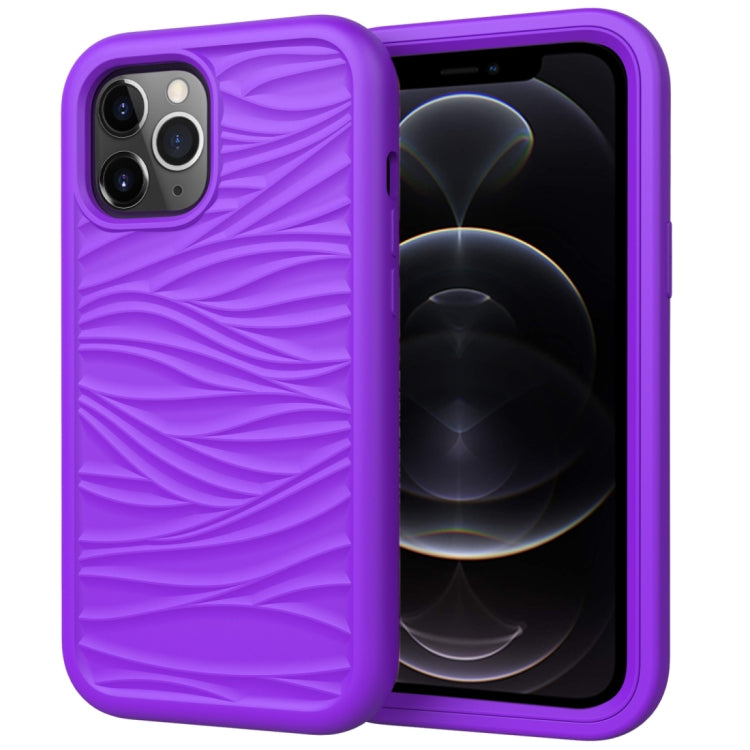 Per iPhone 12 Pro / 12 Max Wave Pattern 3 in 1 Custodia protettiva antiurto in silicone + PC, For iPhone 12 / 12 Pro