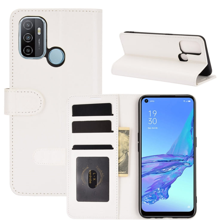 Per OPPO A53 2020/OPPO A32 2020 R64 Texture Custodia protettiva a vibrazione singola orizzontale con supporto e slot per schede e portafoglio e cornice per foto, For OPPO A53 2020