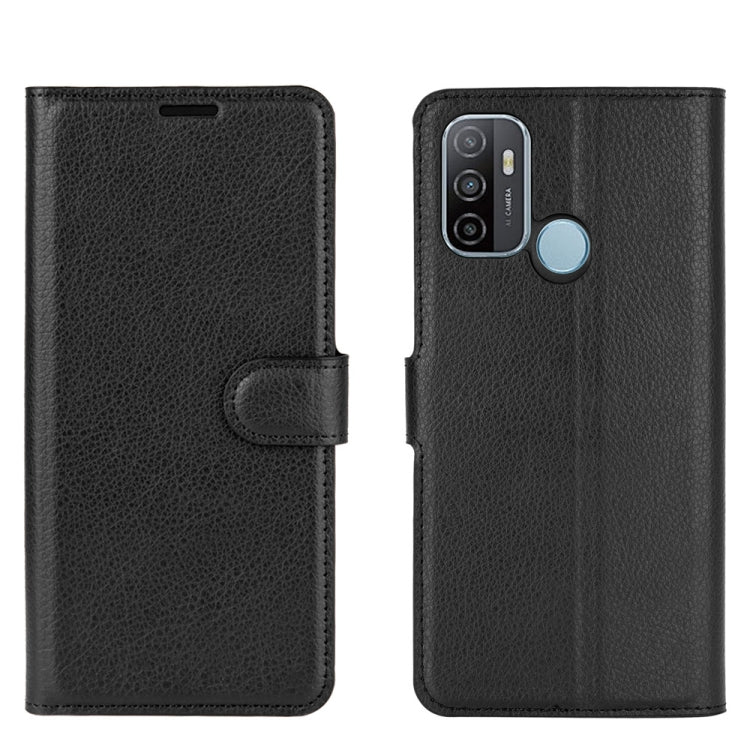 Per OPPO A53 2020/OPPO A32 2020 Litchi Texture Custodia protettiva a vibrazione orizzontale con supporto e slot per schede e portafoglio, For OPPO A53 2020