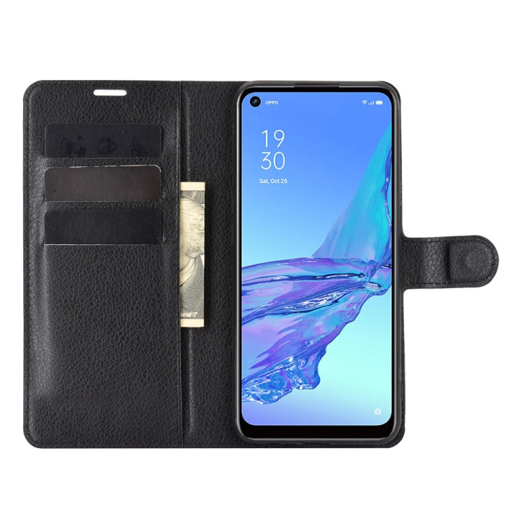 Per OPPO A53 2020/OPPO A32 2020 Litchi Texture Custodia protettiva a vibrazione orizzontale con supporto e slot per schede e portafoglio, For OPPO A53 2020
