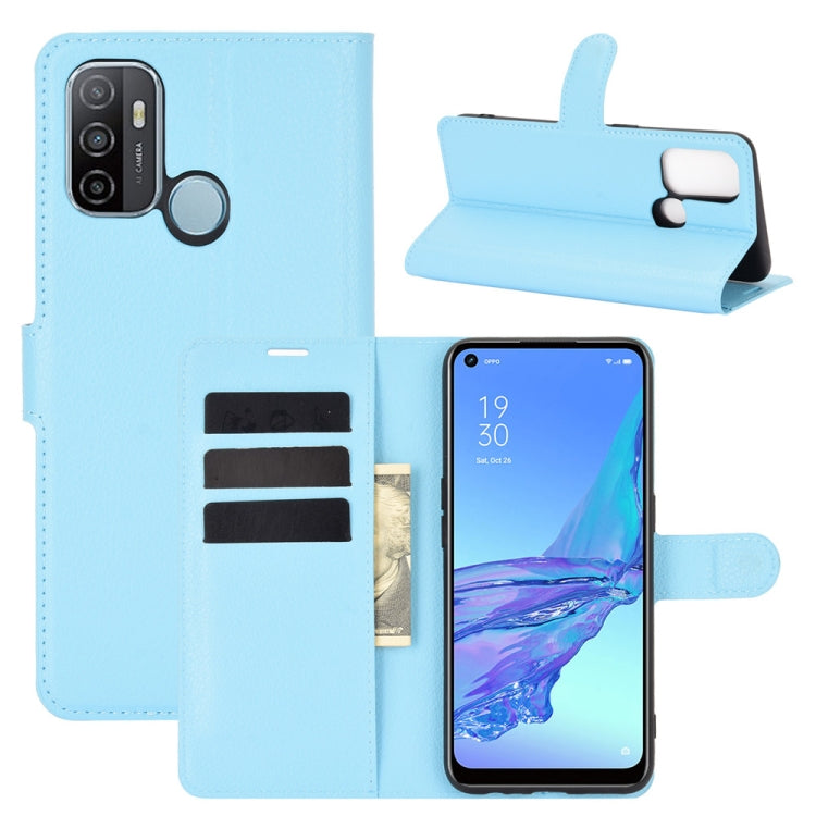 Per OPPO A53 2020/OPPO A32 2020 Litchi Texture Custodia protettiva a vibrazione orizzontale con supporto e slot per schede e portafoglio, For OPPO A53 2020