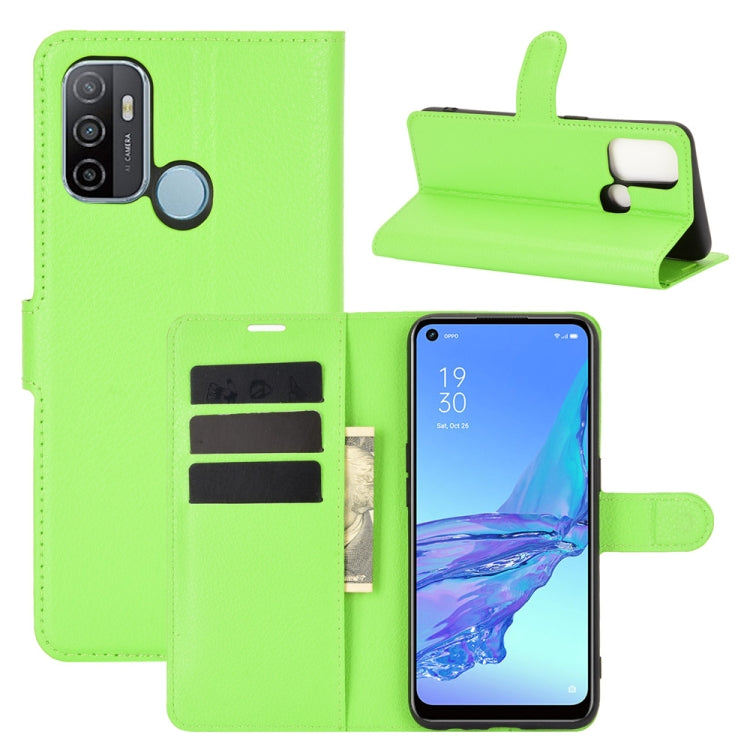 Per OPPO A53 2020/OPPO A32 2020 Litchi Texture Custodia protettiva a vibrazione orizzontale con supporto e slot per schede e portafoglio, For OPPO A53 2020