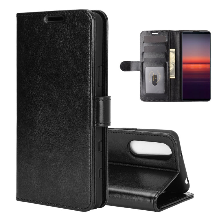Per Sony Xperia 5 II R64 Texture Custodia protettiva a vibrazione orizzontale singola con supporto e slot per schede e portafoglio e cornice per foto, For Sony Xperia 5 II
