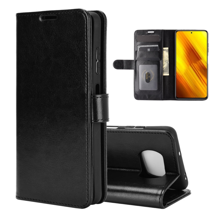 Per Xiaomi Poco X3 R64 Texture Custodia protettiva a vibrazione orizzontale singola con supporto e slot per schede e portafoglio e cornice per foto, For Xiaomi Poco X3