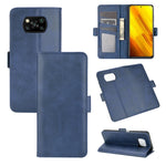 Per Xiaomi Poco X3/X3 NFC custodia in pelle a vibrazione orizzontale con fibbia magnetica a doppio lato con supporto e slot per schede e portafoglio, For Xiaomi Poco X3