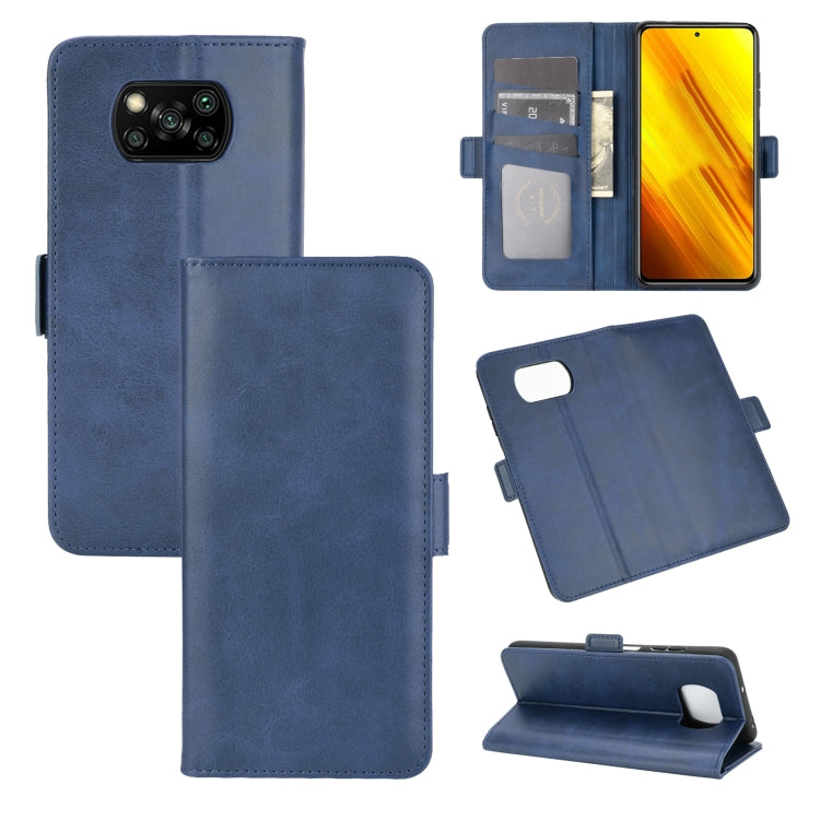 Per Xiaomi Poco X3/X3 NFC custodia in pelle a vibrazione orizzontale con fibbia magnetica a doppio lato con supporto e slot per schede e portafoglio, For Xiaomi Poco X3
