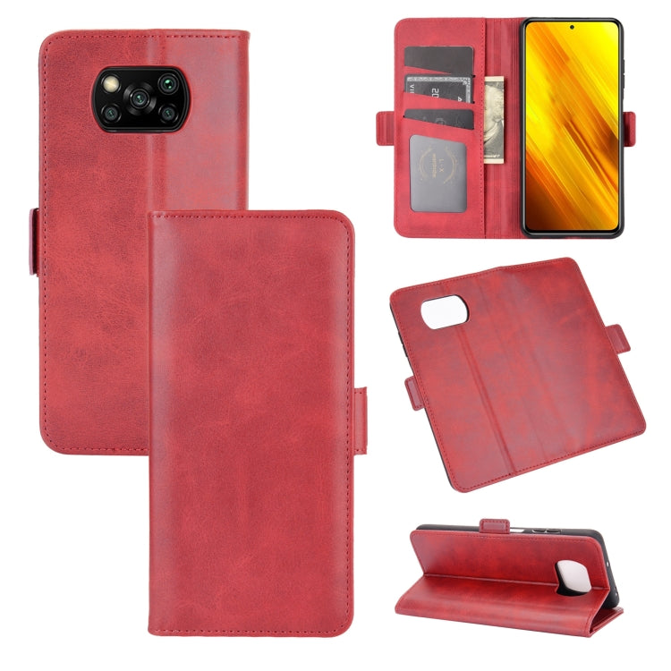 Per Xiaomi Poco X3/X3 NFC custodia in pelle a vibrazione orizzontale con fibbia magnetica a doppio lato con supporto e slot per schede e portafoglio, For Xiaomi Poco X3