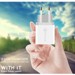 Caricabatterie rapido 30W QC 3.0 doppia USB EU Plug