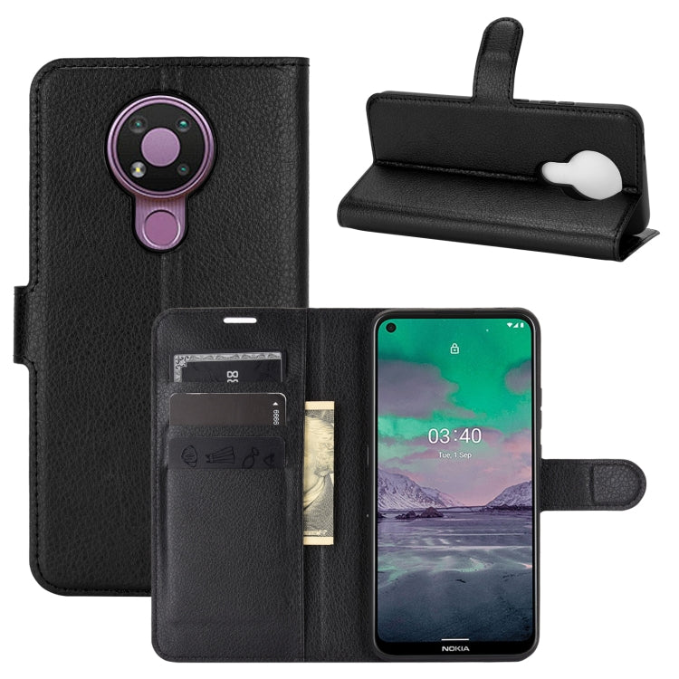 Per Nokia 3.4 Litchi Texture Custodia protettiva a vibrazione orizzontale con supporto, slot per schede e portafoglio, For Nokia 3.4