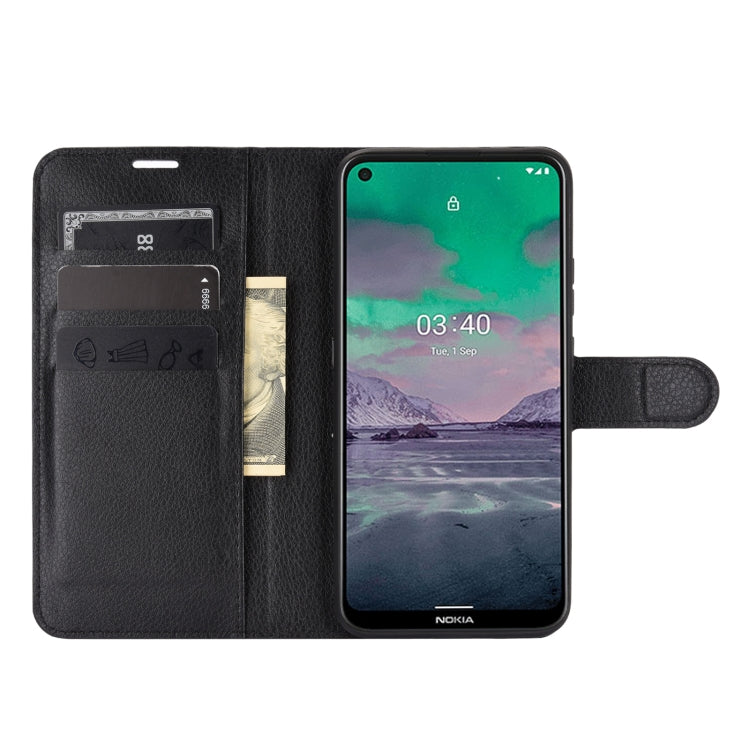 Per Nokia 3.4 Litchi Texture Custodia protettiva a vibrazione orizzontale con supporto, slot per schede e portafoglio, For Nokia 3.4