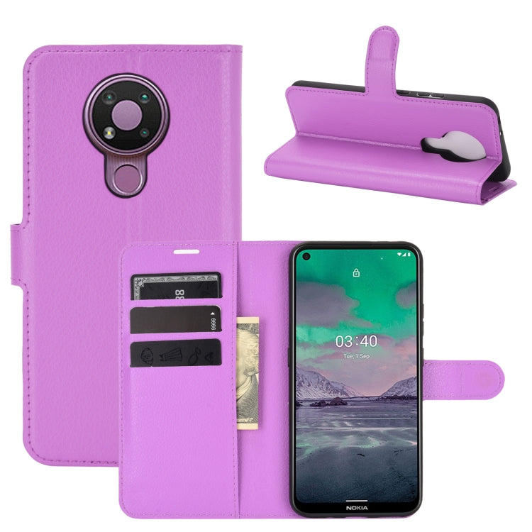 Per Nokia 3.4 Litchi Texture Custodia protettiva a vibrazione orizzontale con supporto, slot per schede e portafoglio, For Nokia 3.4