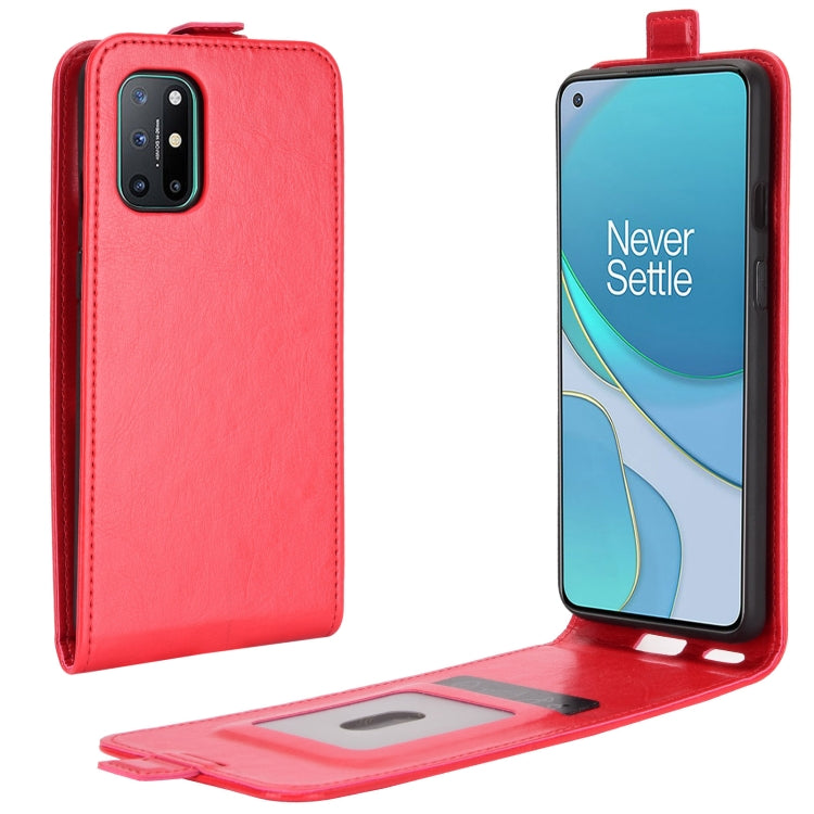 Per OnePlus 8T R64 Texture Custodia protettiva in pelle a vibrazione verticale singola con slot per schede e cornice per foto, For OnePlus 8T