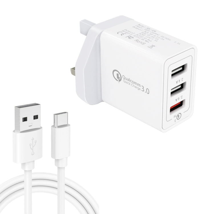 Cavo USB-C 2 in 1 con caricatore QC 3.0 da 30 W, 1 m