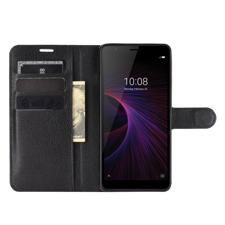 Per ZTE Blade L210 Litchi Texture Custodia protettiva a vibrazione orizzontale con supporto, slot per schede e portafoglio, For ZTE Blade L210