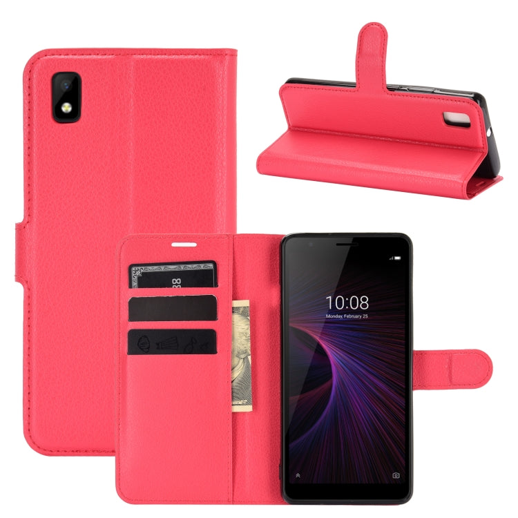 Per ZTE Blade L210 Litchi Texture Custodia protettiva a vibrazione orizzontale con supporto, slot per schede e portafoglio, For ZTE Blade L210