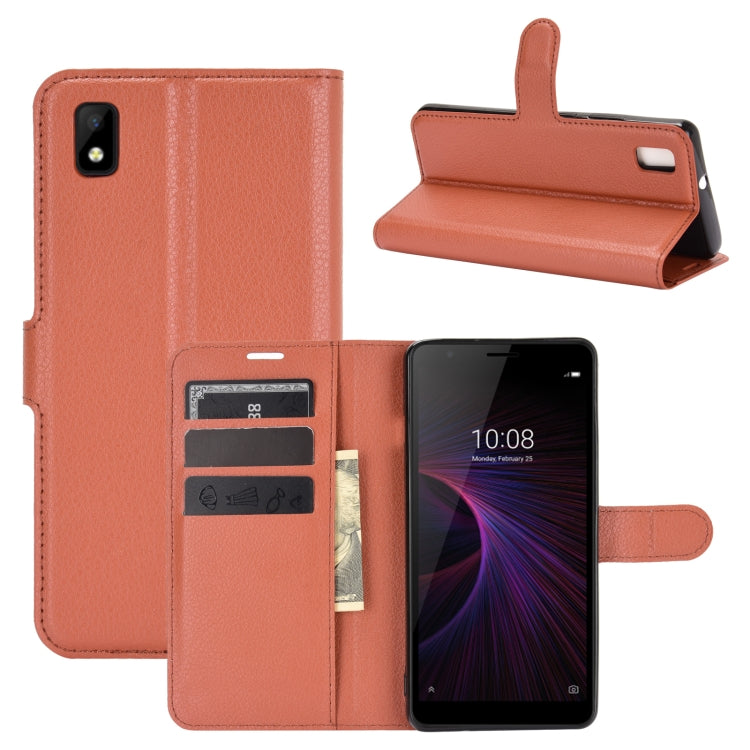 Per ZTE Blade L210 Litchi Texture Custodia protettiva a vibrazione orizzontale con supporto, slot per schede e portafoglio, For ZTE Blade L210