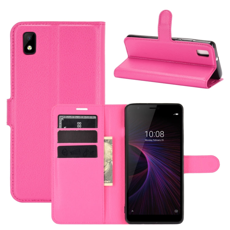Per ZTE Blade L210 Litchi Texture Custodia protettiva a vibrazione orizzontale con supporto, slot per schede e portafoglio, For ZTE Blade L210