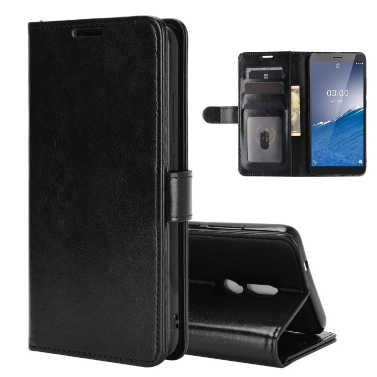 Per Nokia C3 R64 Texture Custodia protettiva a vibrazione orizzontale singola con supporto e slot per schede e portafoglio e cornice per foto, For Nokia C3