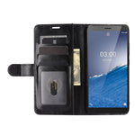 Per Nokia C3 R64 Texture Custodia protettiva a vibrazione orizzontale singola con supporto e slot per schede e portafoglio e cornice per foto, For Nokia C3