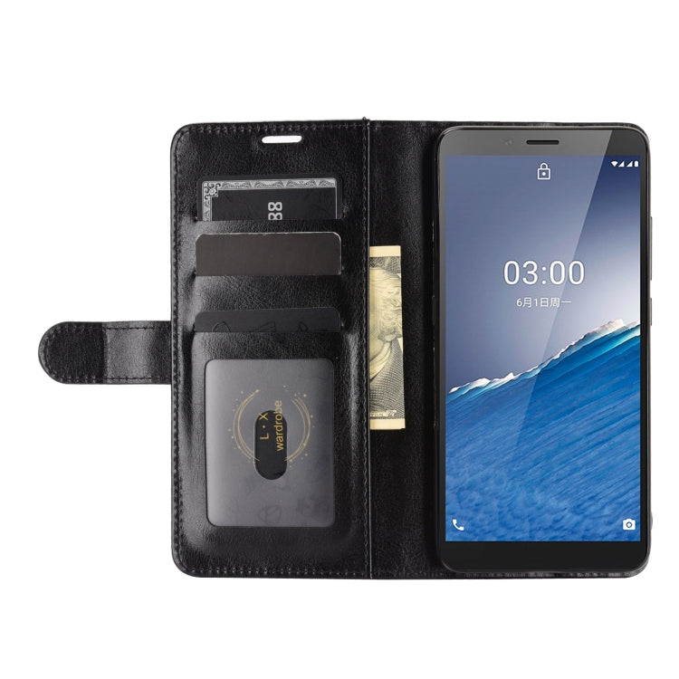 Per Nokia C3 R64 Texture Custodia protettiva a vibrazione orizzontale singola con supporto e slot per schede e portafoglio e cornice per foto, For Nokia C3
