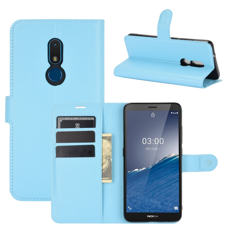 Per Nokia C3 Litchi Texture orizzontale Flip custodia in pelle con supporto e slot per schede e portafoglio, For Nokia C3