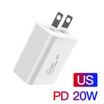 Caricabatterie da viaggio 20W USB-C PD con cavi 1m