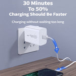 Caricabatterie da viaggio 20W USB-C PD con cavi 1m