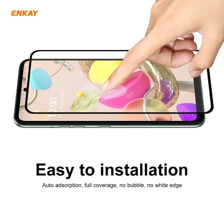 ENKAY Hat-Prince Full Glue 0.26mm 9H 2.5D Pellicola a copertura totale in vetro temperato, For LG K42 / K52 / K62, For Huawei P Smart 2021, For Nokia 3.4, For Motorola Moto G 5G(1 PC)