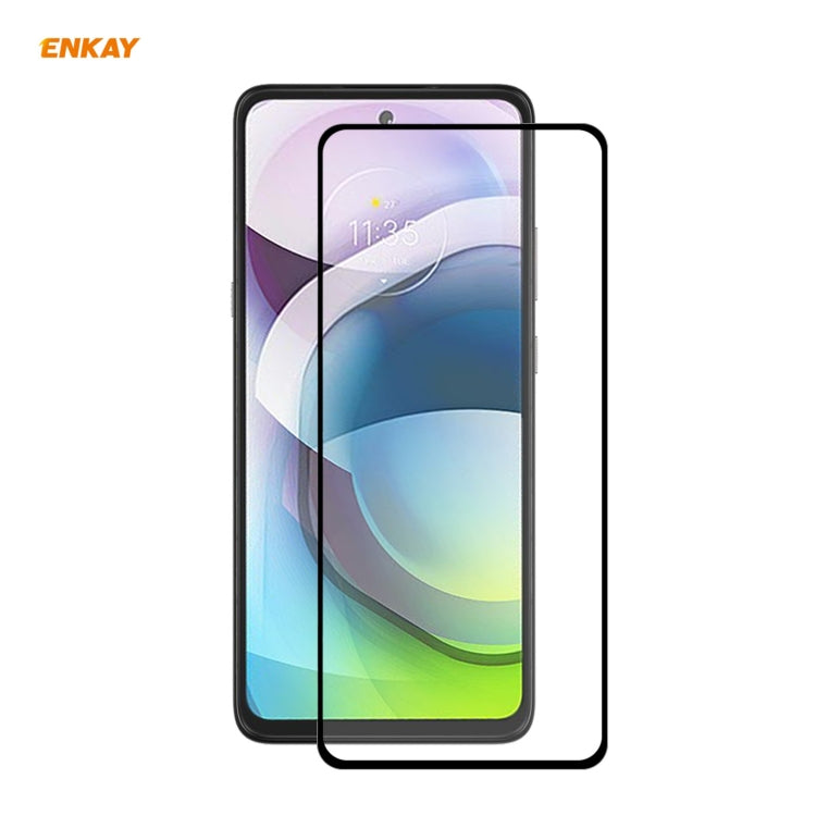 ENKAY Hat-Prince Full Glue 0.26mm 9H 2.5D Pellicola a copertura totale in vetro temperato, For LG K42 / K52 / K62, For Huawei P Smart 2021, For Nokia 3.4, For Motorola Moto G 5G(1 PC)