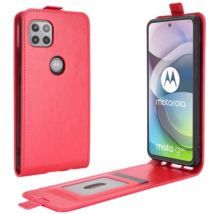 Per Motorola Moto G 5G R64 Texture Custodia protettiva in pelle a vibrazione verticale singola con slot per schede e cornice per foto, For Motorola Moto G 5G
