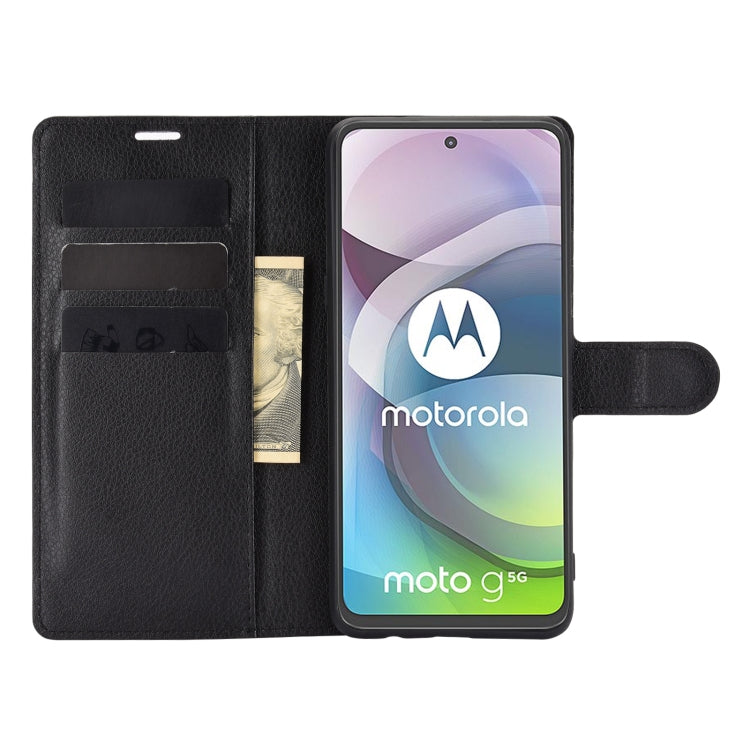 Per Motorola Moto G 5G Litchi Texture Custodia protettiva a vibrazione orizzontale con supporto, slot per schede e portafoglio, For Motorola Moto G 5G