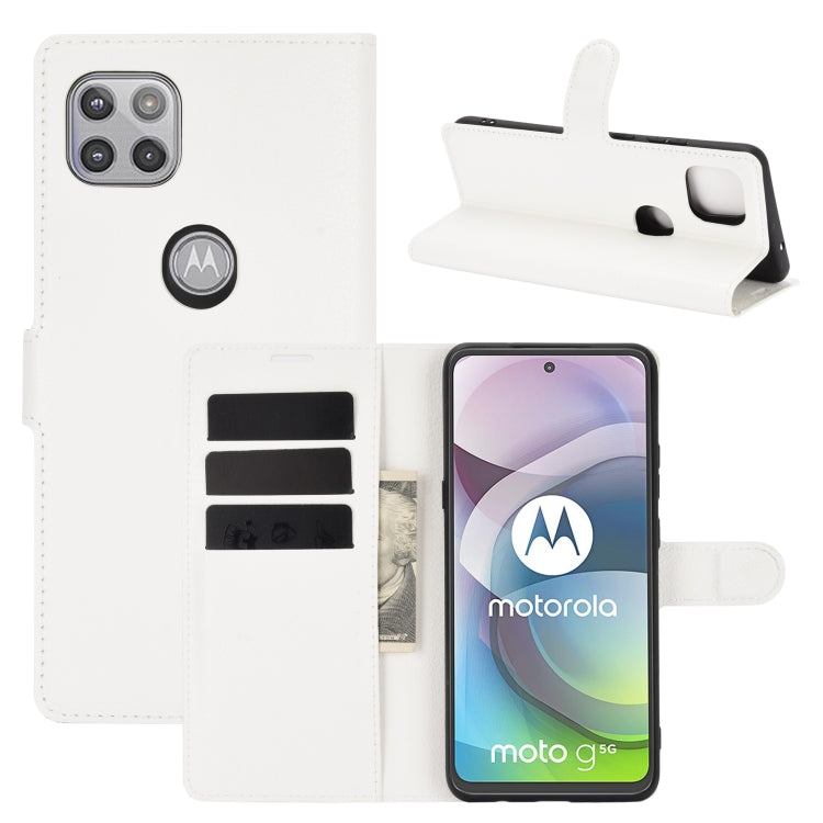 Per Motorola Moto G 5G Litchi Texture Custodia protettiva a vibrazione orizzontale con supporto, slot per schede e portafoglio, For Motorola Moto G 5G
