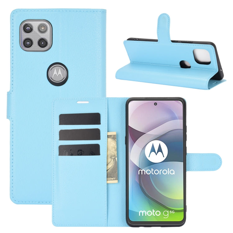 Per Motorola Moto G 5G Litchi Texture Custodia protettiva a vibrazione orizzontale con supporto, slot per schede e portafoglio, For Motorola Moto G 5G