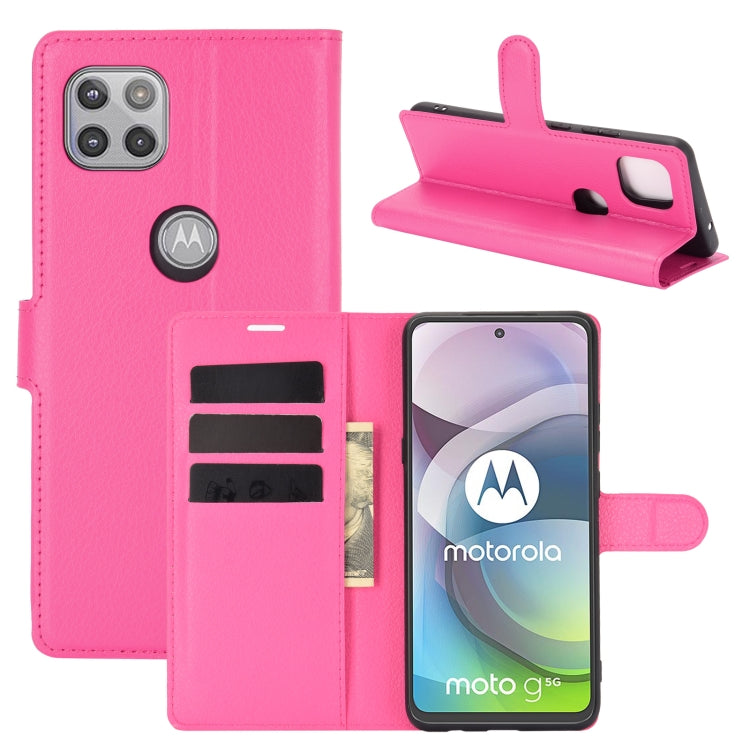 Per Motorola Moto G 5G Litchi Texture Custodia protettiva a vibrazione orizzontale con supporto, slot per schede e portafoglio, For Motorola Moto G 5G