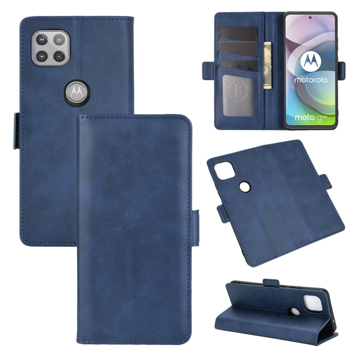 Per Motorola Moto G 5G Custodia in pelle a vibrazione orizzontale con fibbia magnetica a doppio lato con supporto, slot per schede e portafoglio, For Motorola Moto G 5G