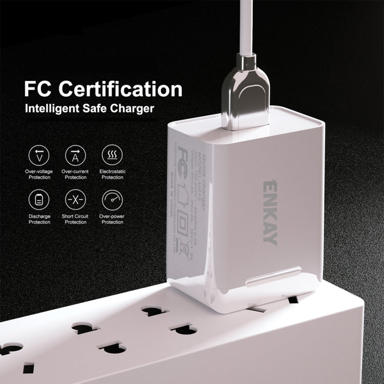 Adattatore alimentazione ENKAY Hat-Prince U033 18W 3A PD QC 3.0