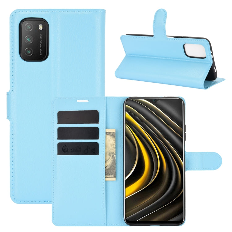 Per Xiaomi Poco M3 Litchi Texture Custodia protettiva a vibrazione orizzontale con supporto e slot per schede e portafoglio, For Xiaomi Poco M3