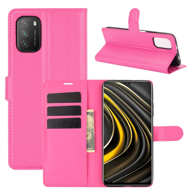 Per Xiaomi Poco M3 Litchi Texture Custodia protettiva a vibrazione orizzontale con supporto e slot per schede e portafoglio, For Xiaomi Poco M3