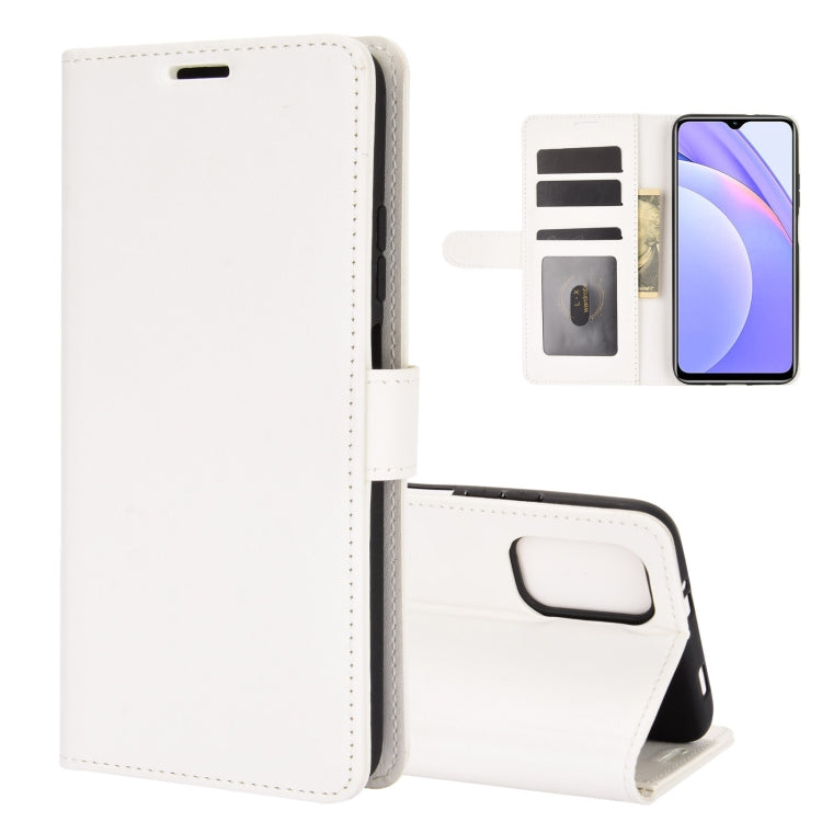 Per Xiaomi Redmi Note 9 4G R64 Texture Custodia protettiva a vibrazione orizzontale singola con supporto e slot per schede e portafogli e cornice per foto, For Xiaomi Redmi Note 9 4G
