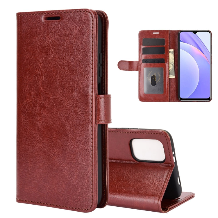 Per Xiaomi Redmi Note 9 4G R64 Texture Custodia protettiva a vibrazione orizzontale singola con supporto e slot per schede e portafogli e cornice per foto, For Xiaomi Redmi Note 9 4G
