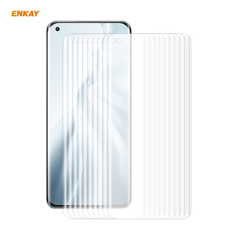 10 PCS ENKAY Hat-Prince 3D Full Screen PET Curvo Piegatura a caldo Pellicola salvaschermo HD Pellicola morbida, Supporto sblocco impronte digitali, For Xiaomi Mi 11, For Huawei Nova 8, For Huawei Nova 8 Pro