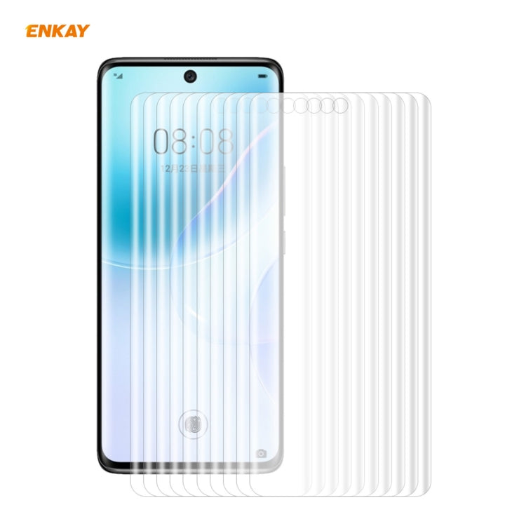 10 PCS ENKAY Hat-Prince 3D Full Screen PET Curvo Piegatura a caldo Pellicola salvaschermo HD Pellicola morbida, Supporto sblocco impronte digitali, For Xiaomi Mi 11, For Huawei Nova 8, For Huawei Nova 8 Pro