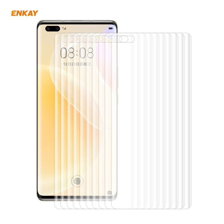 10 PCS ENKAY Hat-Prince 3D Full Screen PET Curvo Piegatura a caldo Pellicola salvaschermo HD Pellicola morbida, Supporto sblocco impronte digitali, For Xiaomi Mi 11, For Huawei Nova 8, For Huawei Nova 8 Pro