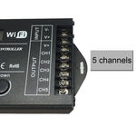 Controller temporale LED RGB 5 canali WiFi 20A DC 12-24V